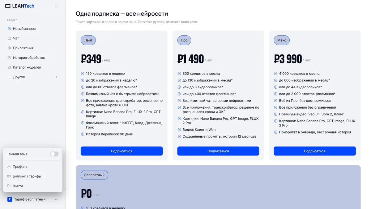 Оплата AI Image Generator картой РФ